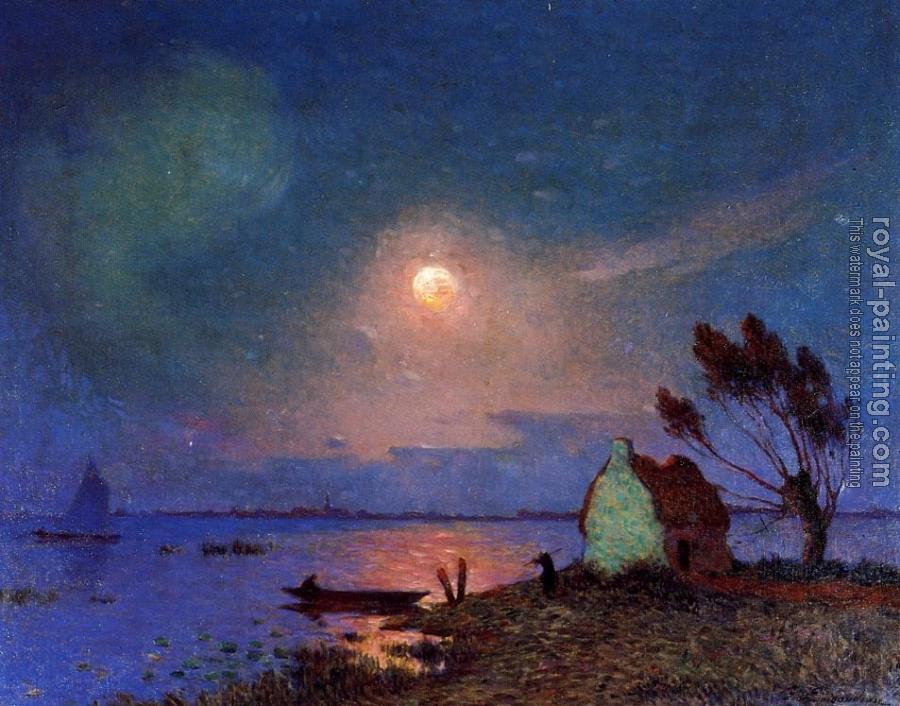Ferdinand Loyen Du Puigaudeau : Pont-Aven in the Moonlight